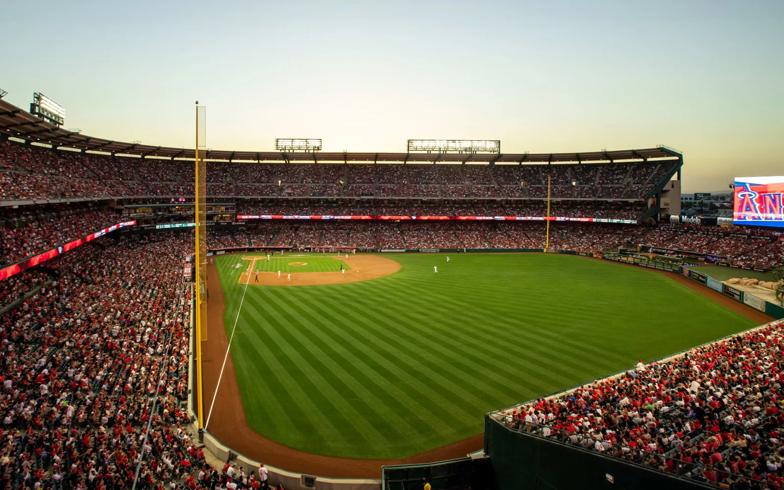 Angel Stadium baseball field and seating in Anaheim