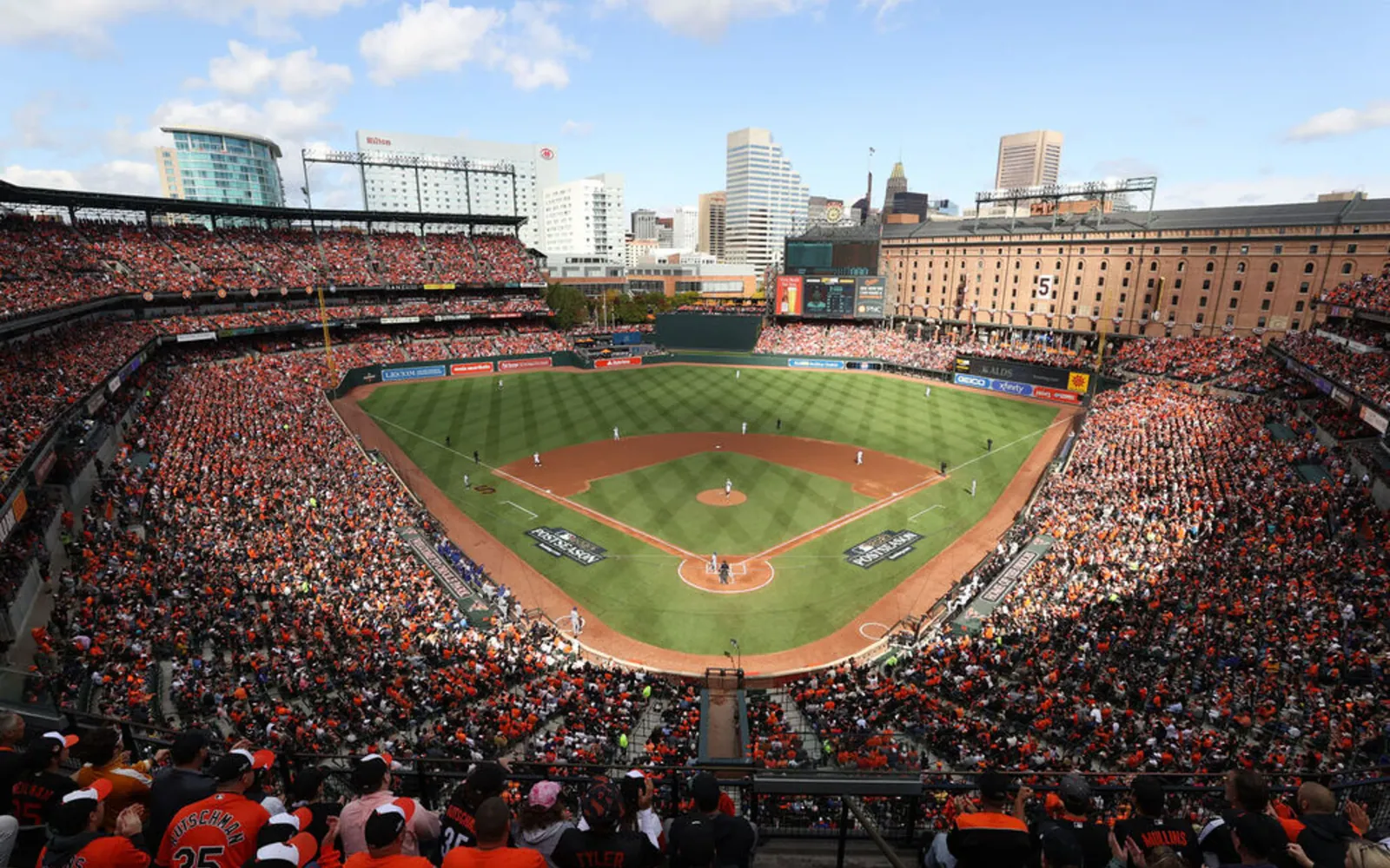 Oriole Park at Camden Yards baseball field and seating in Baltimore